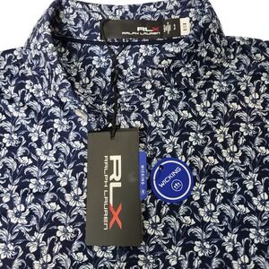 RLX Ralph Lauren Men's Golf Polo Shirt Navy Floral Wicking Size S